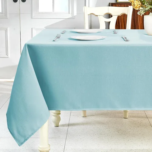Vista 16 de IVAPUPU Mantel de Lino Texturizado para Mesa Rectangular - Mantel de Tela Impermeable Rectangular Sin Arrugas Limpiable Cubierta de Comedor