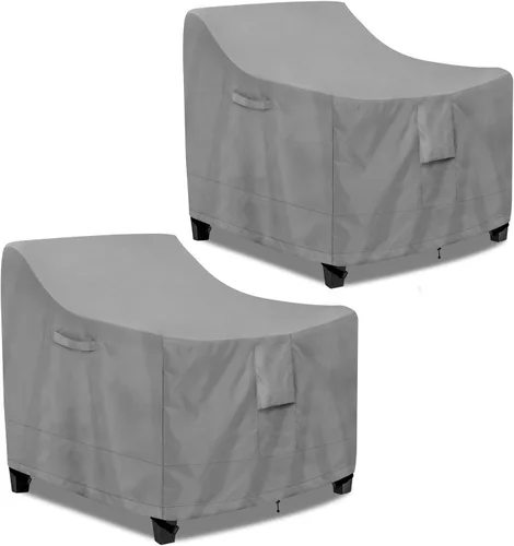 Vista 11 de PureFit Fundas para sillas de exterior, impermeables, para muebles de patio Negro