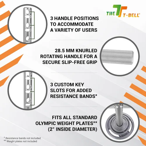 Vista 4 de T-Bell Pesa rusa ajustable. A prueba de óxido con mango giratorio duradero. Accesorio de fitness para moldear el cuerpo, fuerza de la pierna