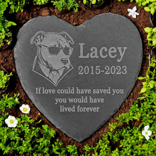 Vista 14 de Memorial personalizado de American Staffordshire Terrier, lápida de American Staffordshire Terrier, condolencias por pérdida de American