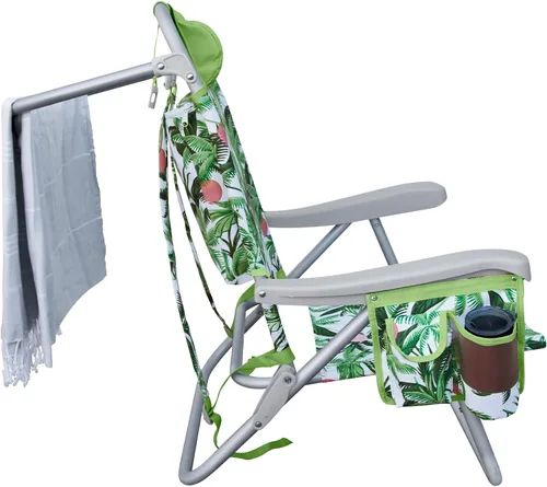 Vista 4 de Hurley - Silla de playa de lujo estilo mochila tamaño único blanco