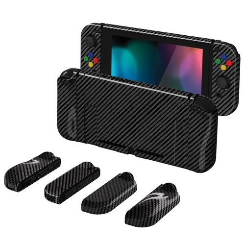 Vista 99 de PlayVital AlterGrips Ergonomic Grips Cover for Nintendo Switch, [2 Design] Interchangeable Comfort Dockable Protective Case with Screen Protector &