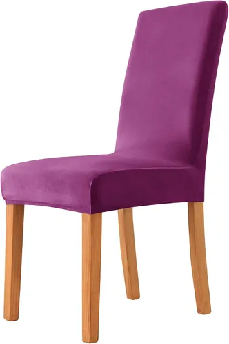Vista 13 de Fundas elásticas para sillas de comedor, fundas protectoras de asiento extraíbles de terciopelo suave para silla Parson (2, beige)