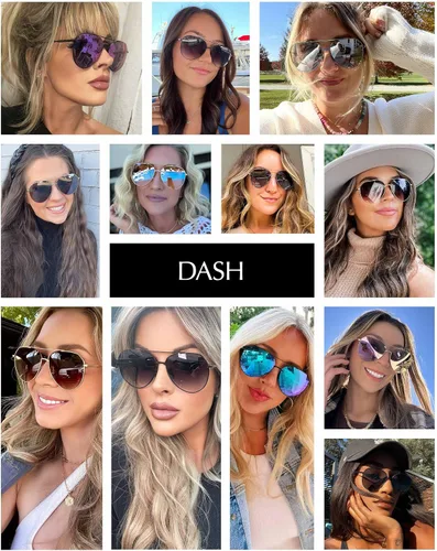 Vista 4 de DIFF Dash Designer - Gafas de sol de aviador de gran tamaño para mujer, protección UV400