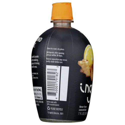 Vista 4 de Ingrilli Mezcla de jengibre orgánico para apretar, botella de 7 onzas líquidas (6 unidades)