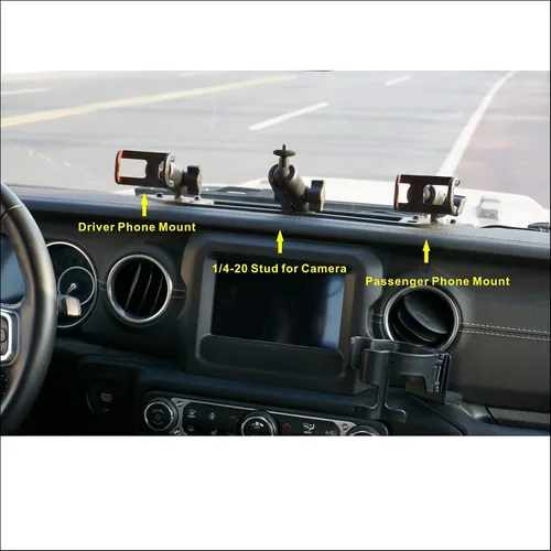 Vista 7 de Voswitch Paquete de soporte de teléfono JL201 para Jeep Wrangler JL JLU 2018 a 2023 y Gladiator 2020 a 2023