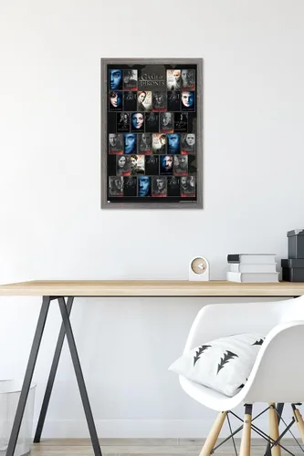 Vista 6 de Juego de tronos - Póster de pared con cuadrícula, 22.4 pulgadas de largo x 14.7 pulgadas, versión enmarcada de madera de granero