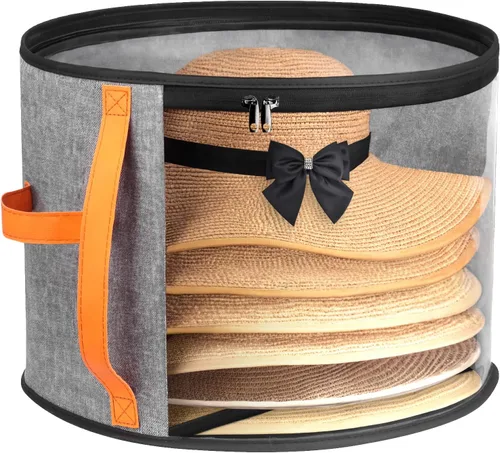 Vista 8 de kushon Caja de almacenamiento transparente de gran tamaño para mujer, organizador de sombreros de vaquero para armario, funda de sombrero de ala