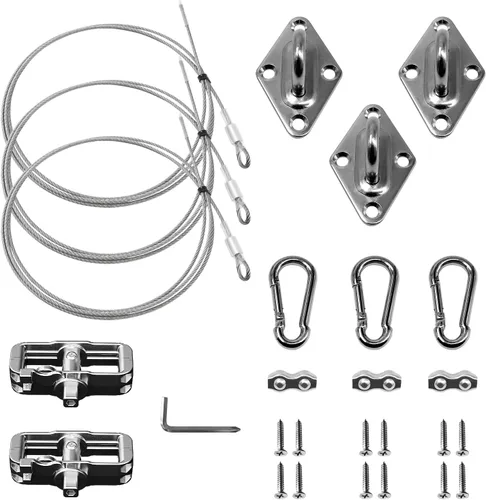 Vista 7 de ECOOPTS Kit de accesorios para toldo con tensores de 6 pulgadas para instalación de toldo rectangular