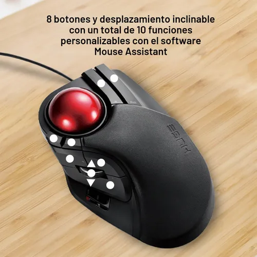 Vista 6 de ELECOM M-HT1URBK - Ratón de Trackball enorme, con cable, accionado