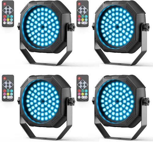 Vista 11 de Luces de escenario alimentadas por batería, luces estroboscópicas recargables con alimentación USB, control automático activado por sonido, 30W RGB