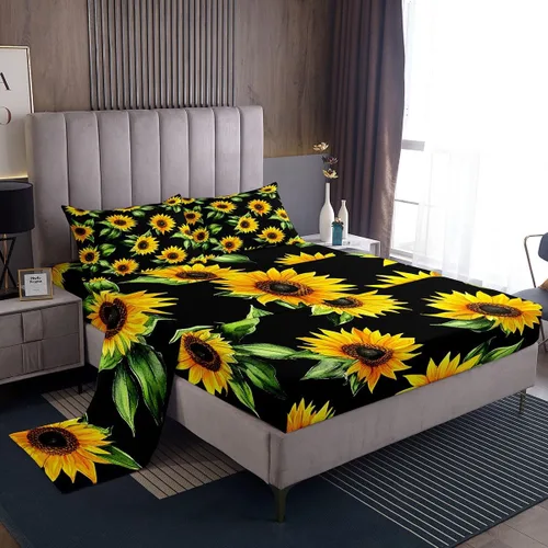 Vista 34 de Feelyou Juego de sábanas para niños con diseño de aguacate, ropa de cama bonita con frutas para niños y niñas, 1 sábana encimera y 1 sábana bajera