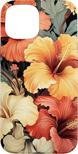 Vista 6 de Hawaiian Tropical Design Yellow Red Hibiscus Plumeria Case for iPhone 17