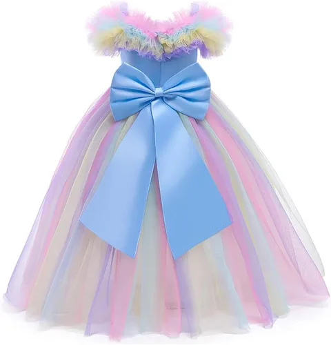 Vista 68 de Disfraz de unicornio para niñas, vestido largo de tul con diadema, fiesta de cumpleaños, carnaval, cosplay