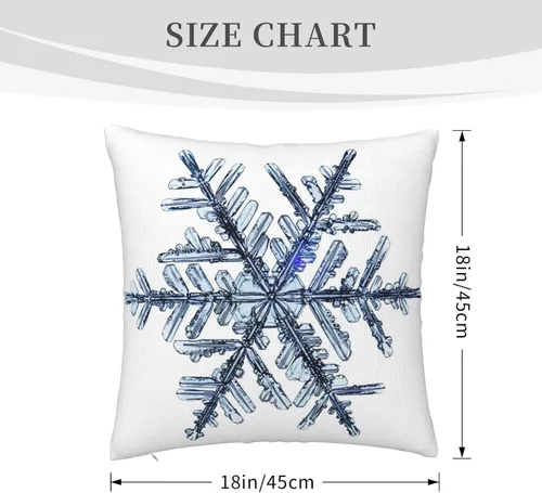Vista 9 de VARUN Fundas de almohada de copo de nieve transparentes con fondo blanco, diseño artístico de invierno, fundas de almohada cuadradas para decoración
