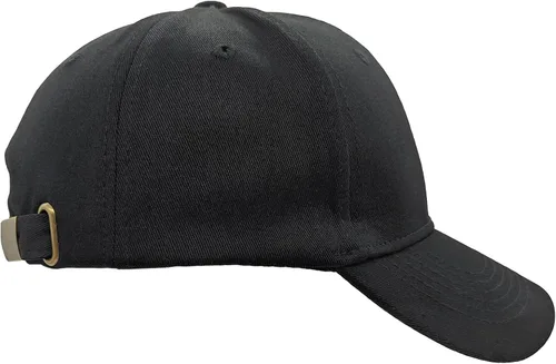 Vista 4 de Gorra de béisbol clásica de algodón para hombres y mujeres, ajustable, unisex, Negro