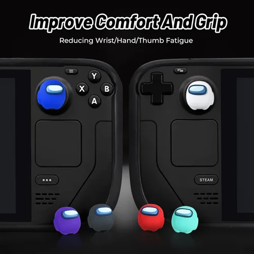 Vista 4 de FUNLAB - Tapas de palanca de mando con empuñaduras para el pulgar compatibles con Steam DeckNintendo SwitchOLEDLite Among Us Controller Accessories