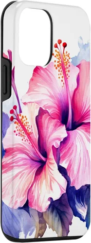 Vista 3 de Funda de flor de hibisco rosa para iPhone 12 mini