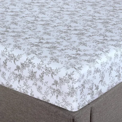 Vista 21 de Feather & Stitch - Sábana bajera ajustable de 100 % algodón, tejido satén de damasco, transpirable a rayas, sábana elástica para colchón de 18