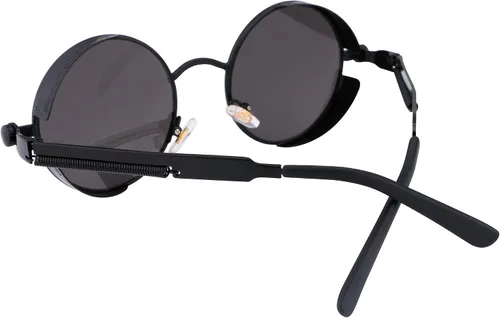 Vista 5 de FEISEDY Gafas de sol retro góticas steampunk marco de metal redondo círculo punk inspirado sombra hombres B1857