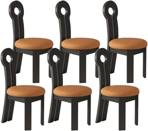 Vista 70 de YVYKFZD Dining Chairs Set, Solid Wood Dining Room Chair, Upholstered Kitchen Chairs, Unique Key-Shaped Living Room Chair, for Offices Bedroom Study