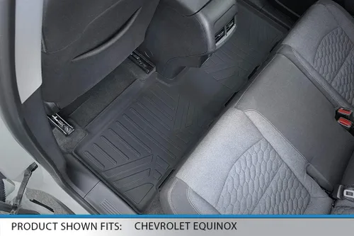 Vista 4 de SMARTLINER Juego de tapetes de piso de ajuste personalizado de 2 filas compatibles con Chevrolet Equinox 2018-2024