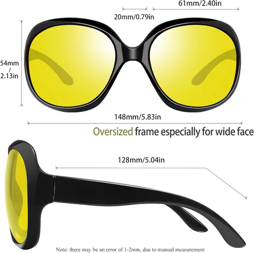 Vista 66 de Joopin Lentes de sol de gran tamaño para mujer, polarizados, grandes, para conducción, protección UV, grandes sombras