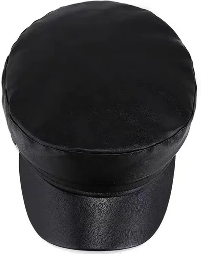 Vista 4 de Brcus Gorra de boina con punta de marinero para mujer de Yate de PU Newsboy Cabbie Baker Boy