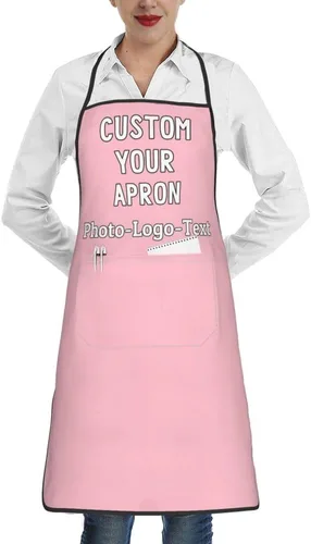 Vista 37 de Delantales personalizados para adultos, delantal personalizado con logotipo de foto, delantal impermeable con 2 bolsillos