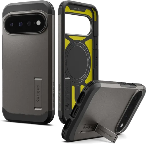 Vista 25 de Spigen Tough Armor MagFit for Pixel 10 Pro XL Case, Abyss Green Abyss Verde