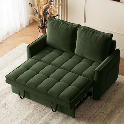 Vista 15 de Wrofly Sofá cama convertible 3 en 1, sofá cama extraíble para sala de estar con bolsillos laterales, portavasos y puerto de carga USB, respaldo