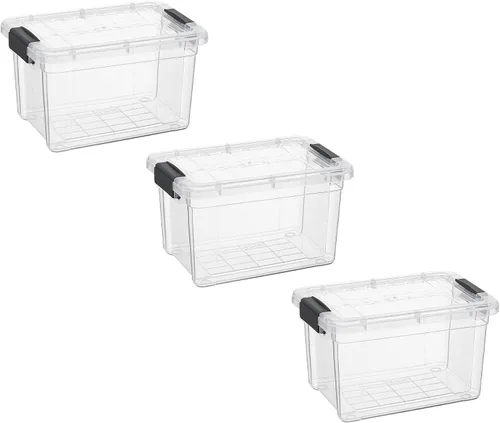 Vista 96 de Superio Mini contenedor de almacenamiento de plástico para crayón, suministros de arte y estuche de costura, organizador pequeño apilable