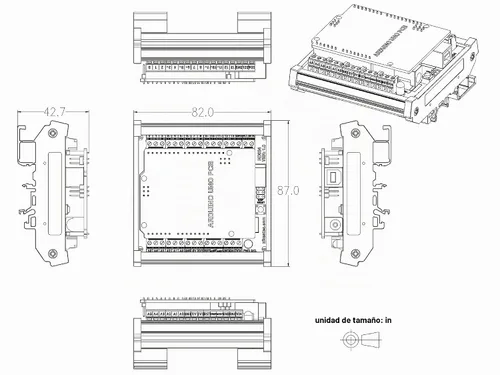 Vista 8 de Módulo de bloque de terminales de ruptura de pinout de montaje en carril DIN para Arduino UNO R3