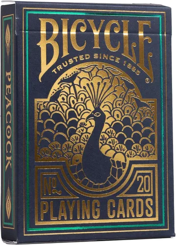 Vista 8 de Bicycle Cartas de juego de pavo real, color morado, baraja de cartas prémium para juegos de cartas y trucos de magia, diseño deslumbrante, acabado
