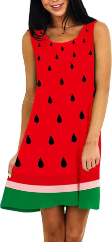 Vista 2 de Deerose Women Fruits Cotume Dress Funny Halloween Outfits with Pockets