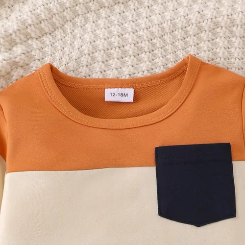 Vista 56 de Ropa de otoño e invierno para bebé, trajes de niño pequeño, sudadera de manga larga, sudadera de retazos y pantalones, 2 piezas, 12 meses a 5 años