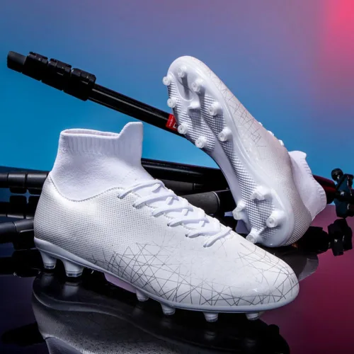 Vista 4 de AOSENSS Botas de fútbol para hombre y mujer, botas altas de fútbol sala para interiores y exteriores, tenis de entrenamiento multiterreno