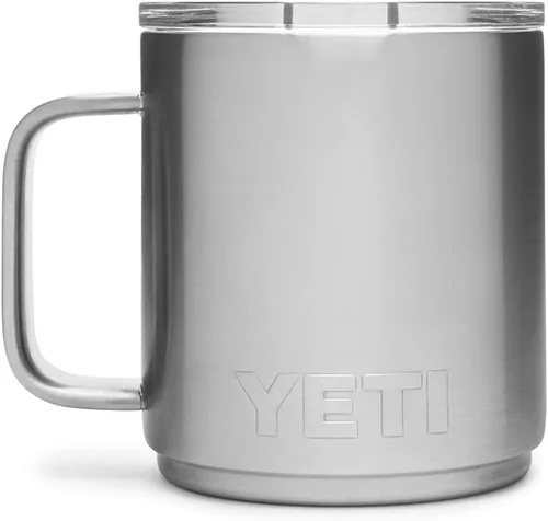 Vista 3 de YETI Rambler - Taza apilable de 10 onzas, aislada al vacío, acero inoxidable con tapa MagSlider, acero inoxidable