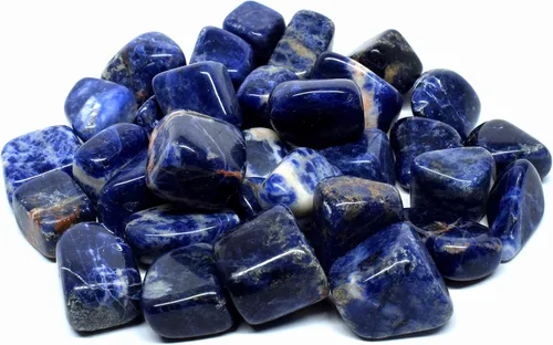 Vista 2 de Piedras pulidas de sodalita azul natural, piedras preciosas pulidas de cristal de cuarzo mineral Cabujones espumosos de África del Sur, 5