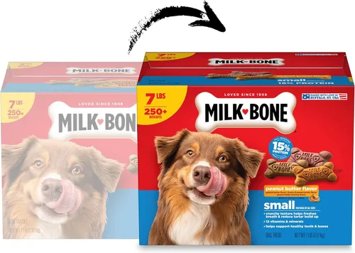 Vista 2 de Milk-Bone Galletas para Perros con Sabor a Mantequilla de Maní con Saborizantes Naturales y Artificiales - Golosinas Crujientes para Perros - 7