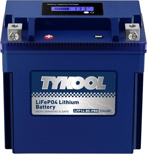 Vista 18 de TYKOOL YTX4L-BS-Pro Batería de litio de alto rendimiento para motocicleta, 180CCA 12.8V 3Ah LiFePO4, batería para deportes de motor, con BMS
