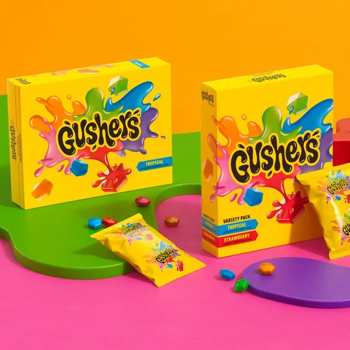 Vista 7 de Gushers - Aperitivos con sabor a frutas, paquete variado, fresa y tropical, 20