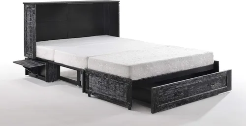 Vista 3 de Night & Day Muebles Murphy - Cama convertible con gabinete de tamaño Queen, con colchón de espuma viscoelástica de triple pliegue (Blizzard)