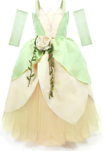 Vista 2 de Disfraz de princesa para niñas, vestido de princesa de Halloween, vestido de fiesta de princesa, ropa para niñas pequeñas