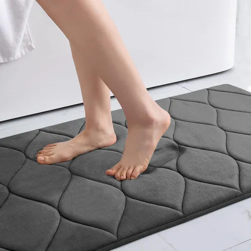 Vista 11 de Colorxy - Alfombra de baño de espuma viscoelástica, ultrasuave y antideslizante, absorbe el agua, lavable a máquina, tapete para suelos de ducha
