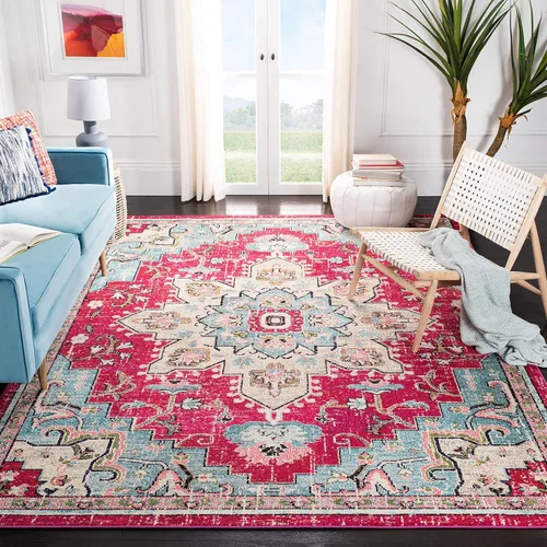Vista 38 de Safavieh MAD473E - Tapete con diseño de medallón desgastado, bohemio elegante, colección Madison, no suelta pelos, fácil de cuidar, alto tránsito