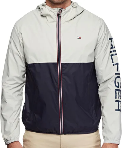 Vista 2 de Tommy Hilfiger - Chaqueta impermeable con capucha para hombre, ligera, para lluvia
