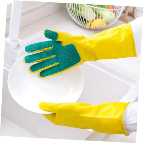 Vista 2 de 1 par de guantes de limpieza de The Mitten Guauntlets para limpieza de platos reutilizables