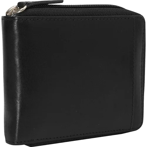 Vista 2 de Mancini Leather Goods Colección Casablanca Cartera RFID con cremallera para hombre