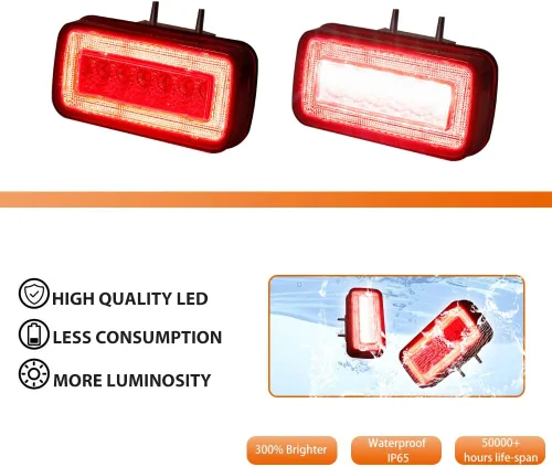Vista 2 de ADIIL Kit de 2 luces LED 3 en 1 con lente roja de respaldo, reversa y antiniebla para Mercedes Benz W463 Clase G 1986-2018, G500, G550, G55, G63 AMG